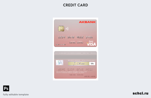цифровая загрузка Мальта Akbank T.A.Ş. Образец дебетовой карты Visa